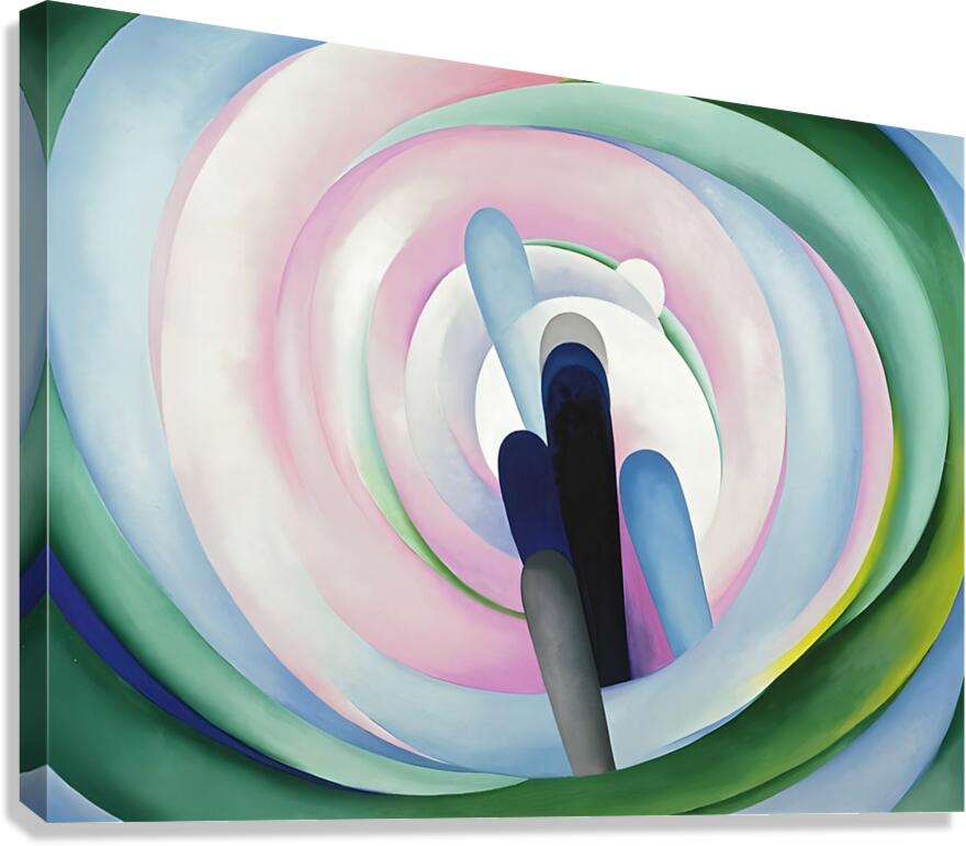  Georgia OKeeffe - Grey Blue and Black Pink Circle Canvas Print