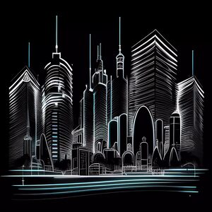 Futuristic Cityscape - Neon Nights