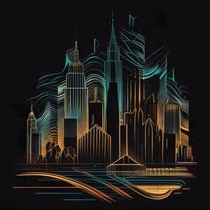 Futuristic Cityscape - Neon Nights