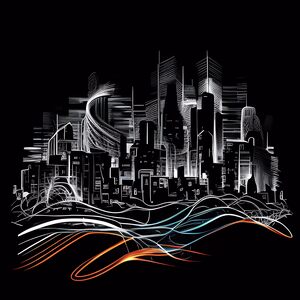 Futuristic Cityscape - Neon Nights