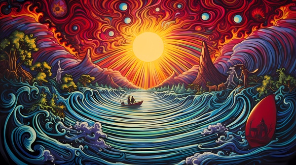 Psychedelic Ocean Waves Print