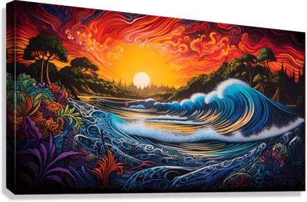 Psychedelic Ocean Waves Canvas Print
