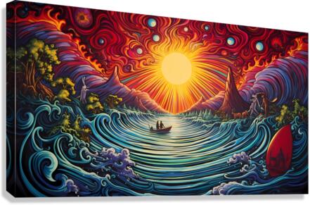 Psychedelic Ocean Waves Canvas Print