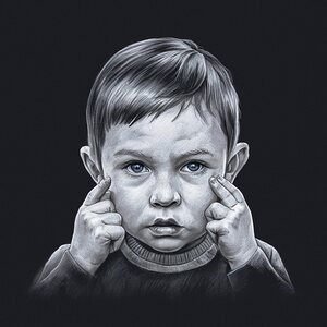 A pencil drawing conveying the fight against violence towards children