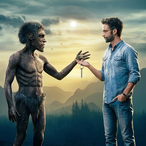 Ancient Primal Man Passing Key to Modern Contempo