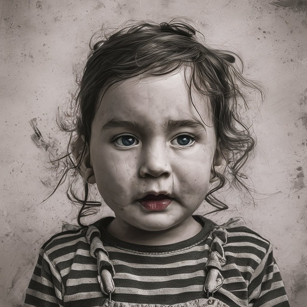 A girl expressing the importance of preserving childrens rights and opposing violence against them Print