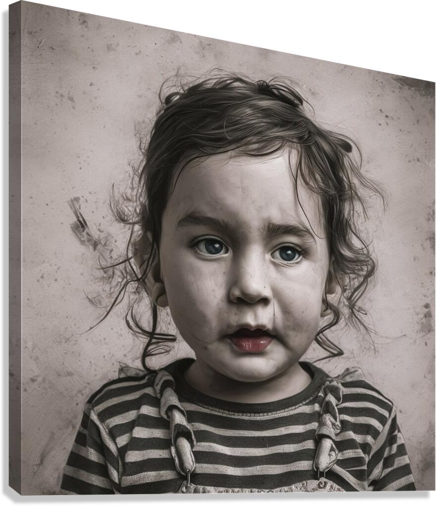 A girl expressing the importance of preserving childrens rights and opposing violence against them Canvas Print