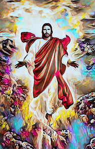 Jesus walking oil4