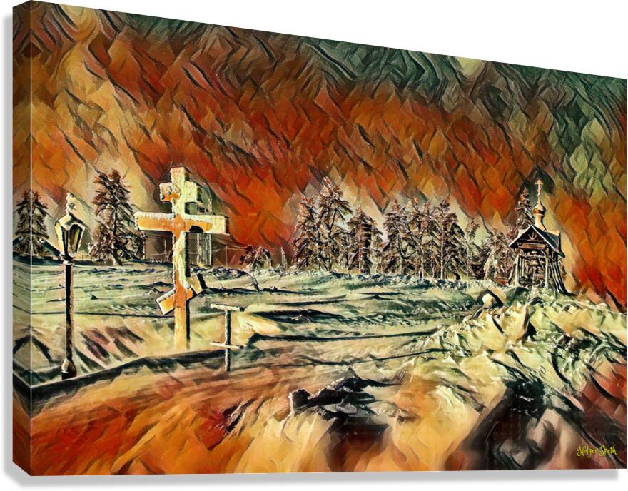 church snow pastel Canvas Print