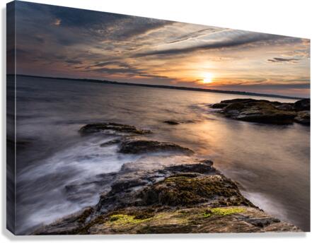 Sunset at Beavertail  Canvas Print