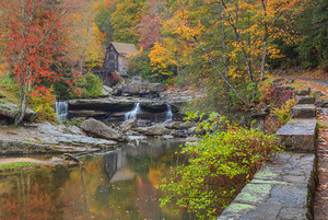 Autumn Reflection Of Glade Creek Grist Mill