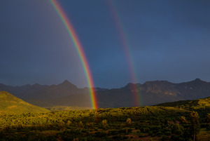 DOUBLE RAINBOW OVER MOUNT SNEFFELS  