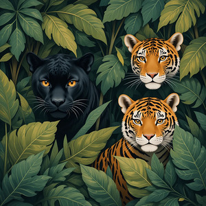 Tropical Wildlife Botanical Illustration