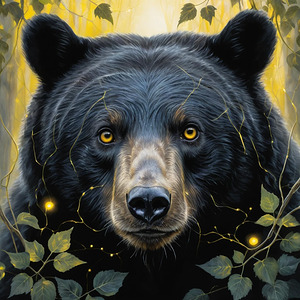 Close-Up Portrait of a Black Bear – Intimate Wildlife Encounter