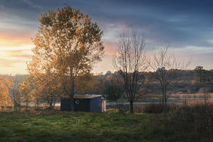 Cabin on the small lake