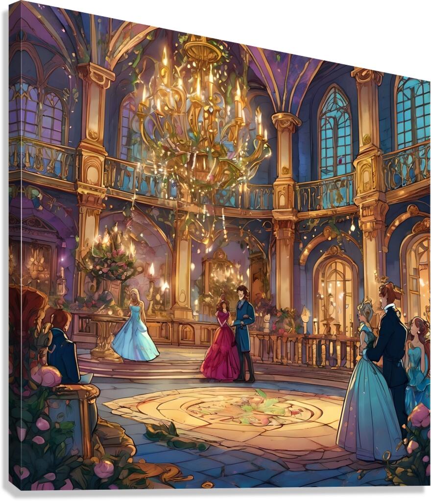 Default Illustrate a scene from a grand fantasy b Canvas Print