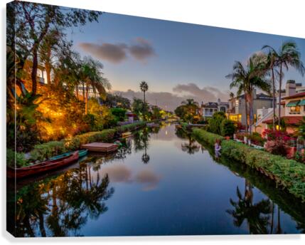 Venice Canal At Twilight Canvas Print