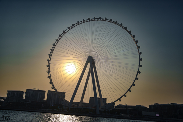 Ferris Wheel Dubai Sunset by BZ