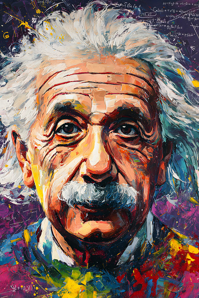 Abstract Einstein Painting - Brilliant Mind Wall Art by David Enders