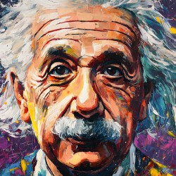 Abstract Einstein Painting - Brilliant Mind Wall Art