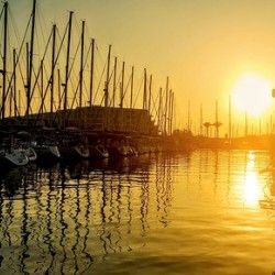 on the port