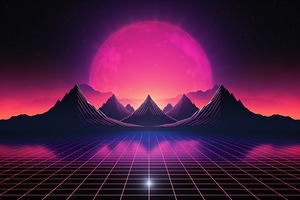 R e t r o w a v e   w a l l p a p e r    V a p o r w a v e   L a n d s c a p e    S y n t h w a v e   b a c k g r o u n d    A e s t h e t i c   R e t r o   W a v e   m o u n t a i n    f u t u r i s t i c   s u n s e t   l a n d s c a p e    N e o n   r 
