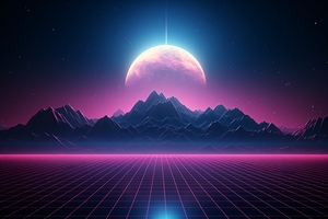 V a p o r w a v e   L a n d s c a p e   b a c k g r o u n d    S y n t h w a v e   w a l l p a p e r    s u n s e t   w i t h   m o u n t a i n s   a n d   p a l m   t r e e s    R e t r o   8 0 s   s c i e n c e   f i c t i o n   b a c k g r o u n d    S