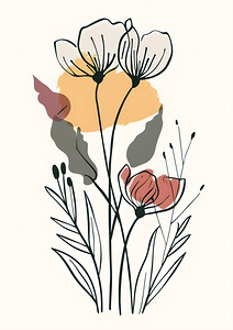 Minimalist Flower Line Art Wall Print – Modern Botanical Illustration 9