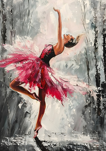 Grace in Motion – Expressive Ballet Dancer 8 by Aura Gallery