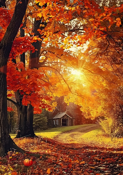 Fall Autumn Wall Art Poster 2 by Aura Gallery