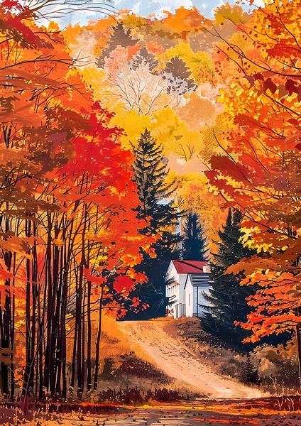 Fall Autumn Wall Art Poster 3 by Aura Gallery