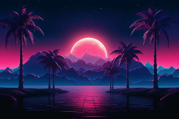 R e t r o w a v e   w a l l p a p e r    V a p o r w a v e   L a n d s c a p e    S y n t h w a v e   b a c k g r o u n d    A e s t h e t i c   R e t r o   W a v e   m o u n t a i n    f u t u r i s t i c   s u n s e t   l a n d s c a p e    N e o n   r  by Nora studio
