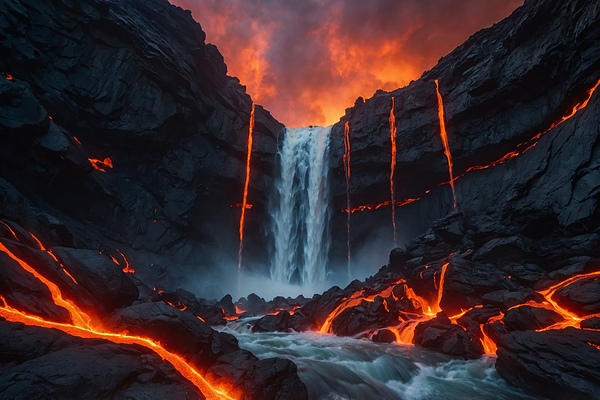Lava Flow Landscape 35 by Nora studio