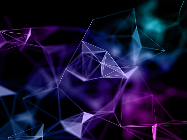 3d render low poly network communications design. by Gabriela Ghita