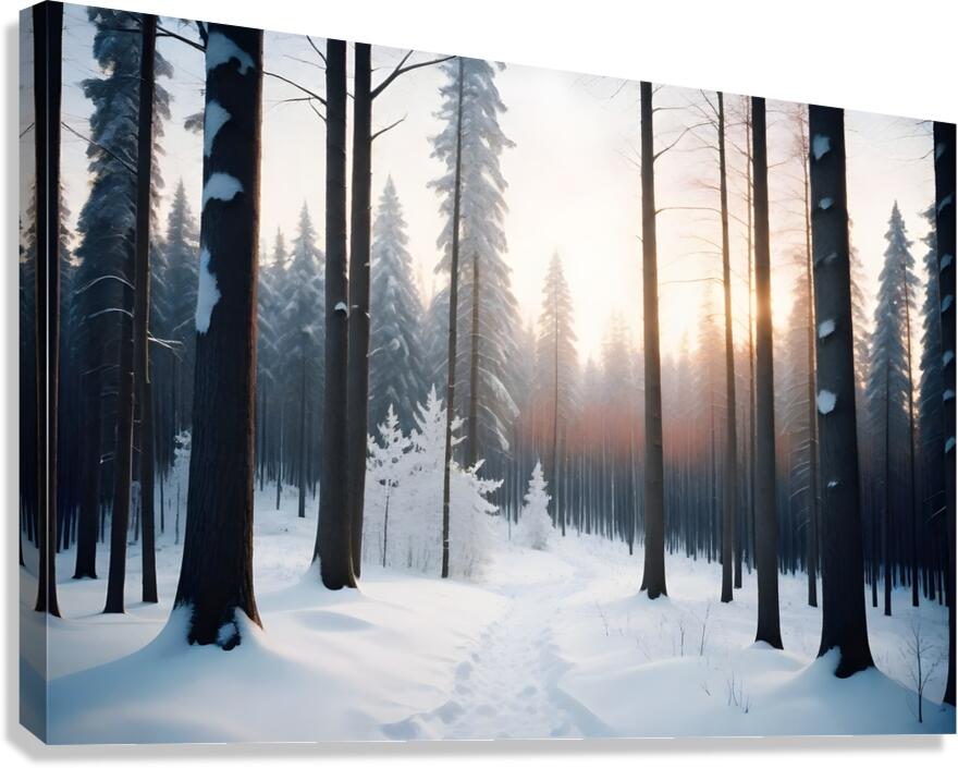 Dramatic winter northern background Canvas Print