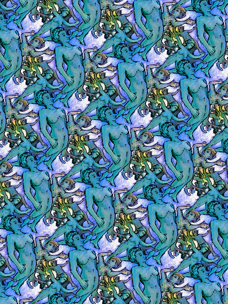 Free fall I     FINAL Patinated copper background by Marc Melis