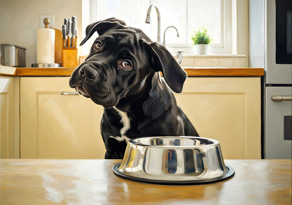 Alert Cane Corso Puppy Listens For Dinner by Puppy Prints