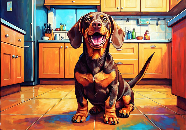 Happy Dachshund Puppy After Getting Delicious Treat by Puppy Prints