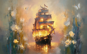 abstract oil painting that captures the essence of flowers  45