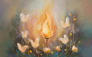 abstract oil painting that captures the essence of flowers  23