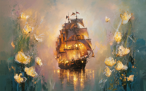 abstract oil painting that captures the essence of flowers  36