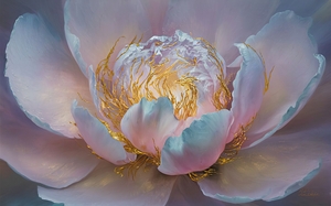 abstract oil painting that captures the essence of flowers 