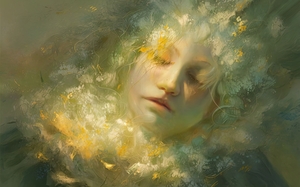 abstract oil painting that captures the essence of flowers 