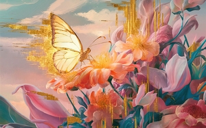 abstract oil painting that captures the essence of flowers 