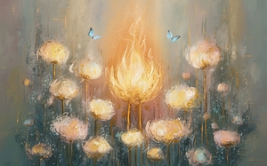 abstract oil painting that captures the essence of flowers 