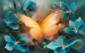 abstract oil painting that captures the essence of butterfly