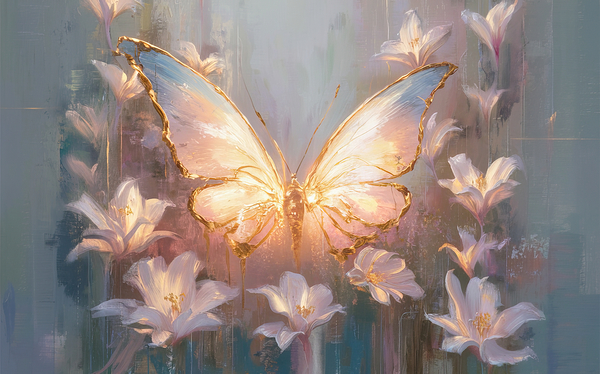 abstract oil painting that captures the essence of flowers  39 Print