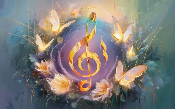 abstract oil painting that captures the essence of guitar music Print