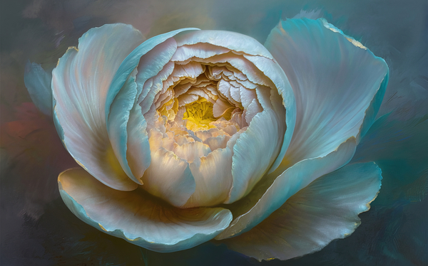 abstract oil painting that captures the essence of flowers  50 Print