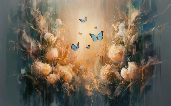 abstract oil painting that captures the essence of flowers  11 Print